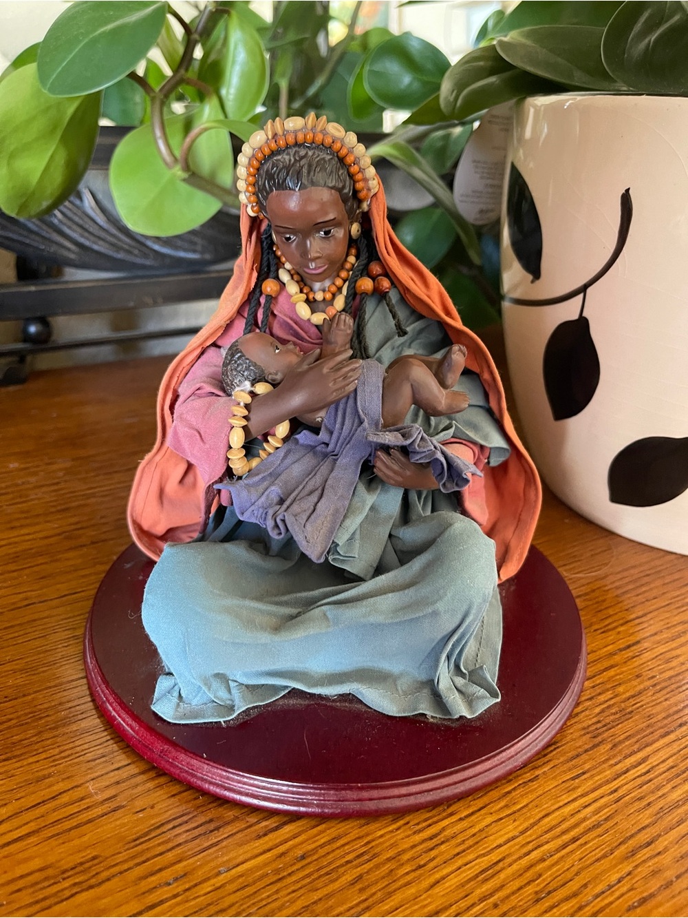 House of Lloyd Handcrafted Black Madonna with Child Figurine – Earth Tones